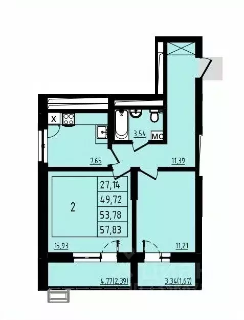 2-к кв. Башкортостан, Уфа Затон-Восточный жилрайон, Новаленд мкр,  ... - Фото 0
