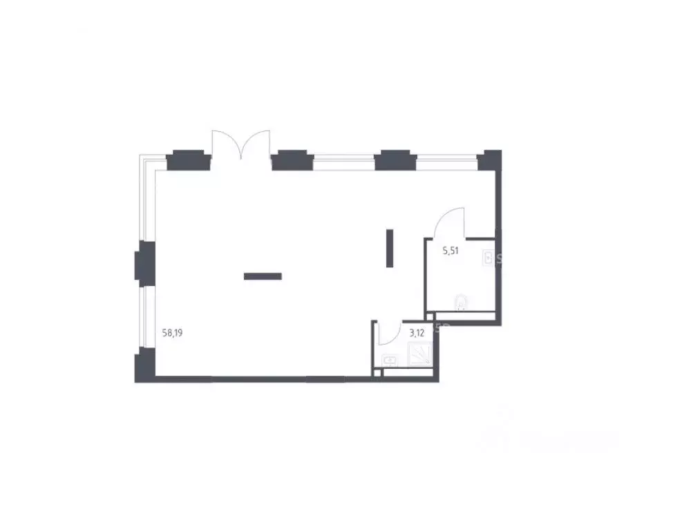 Торговая площадь в Москва Верейская 41 жилой комплекс, 2.2 (67 м) - Фото 2