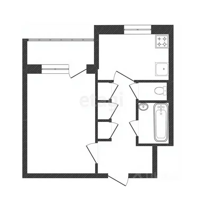 1-к кв. Ямало-Ненецкий АО, Новый Уренгой Дружба мкр, 2/3 (35.6 м) - Фото 2