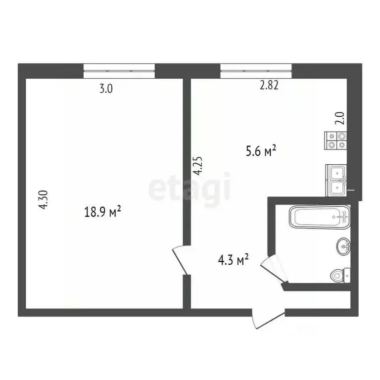 1-к кв. Астраханская область, Астрахань ул. 4-я Черниговская, 24 (24.6 ... - Фото 1