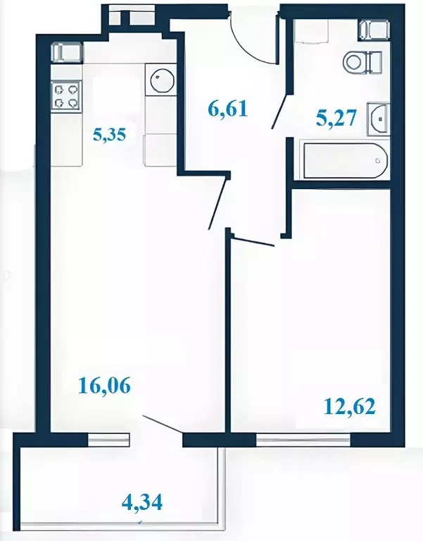 2-к кв. Волгоградская область, Волгоград ул. Клары Цеткин, 1А (48.08 ... - Фото 1