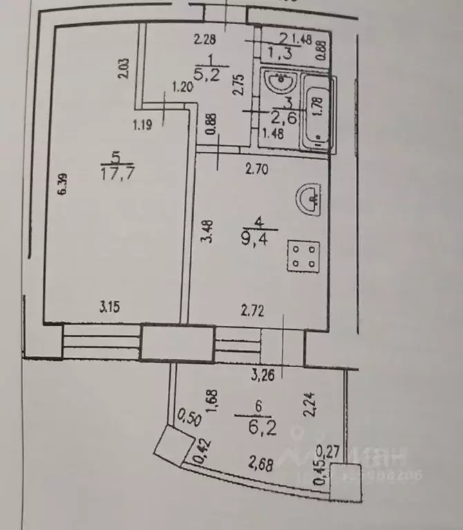 1-к кв. Башкортостан, Уфа Черниковская ул., 51 (42.0 м) - Фото 1