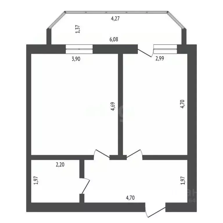 1-к кв. Амурская область, Благовещенск Пионерская ул., 2 (46.0 м) - Фото 2
