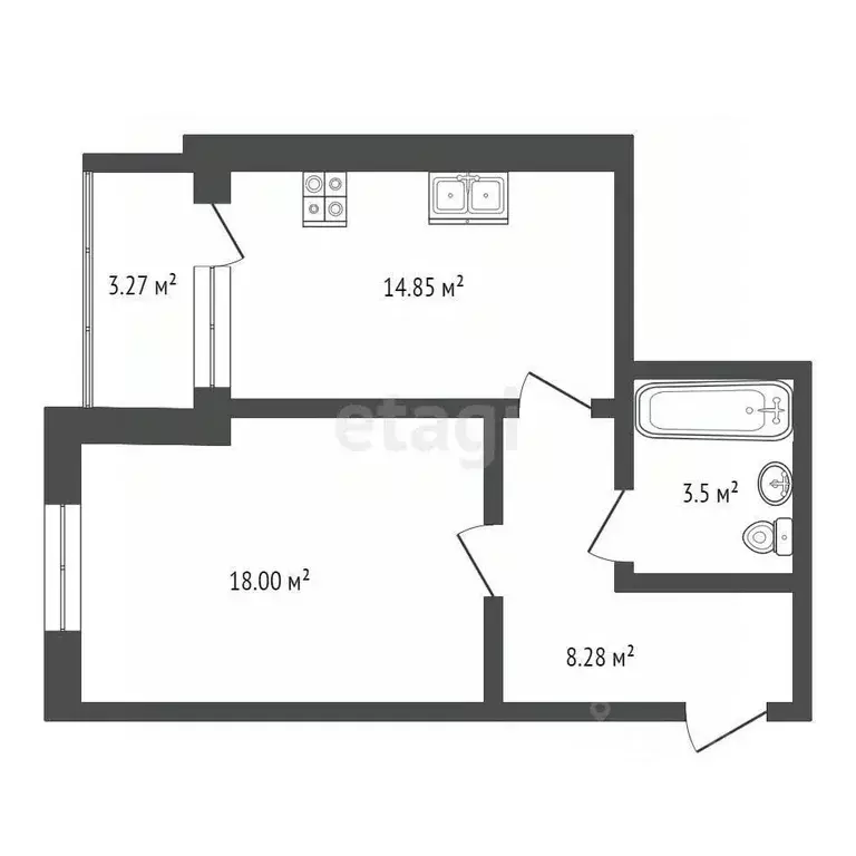 1-к кв. Тюменская область, Тюмень Заречный проезд, 43 (46.0 м) - Фото 0