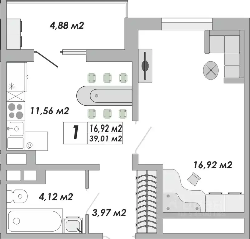 1-к кв. Оренбургская область, Оренбург Северо-Восточный жилрайон, 20А ... - Фото 1