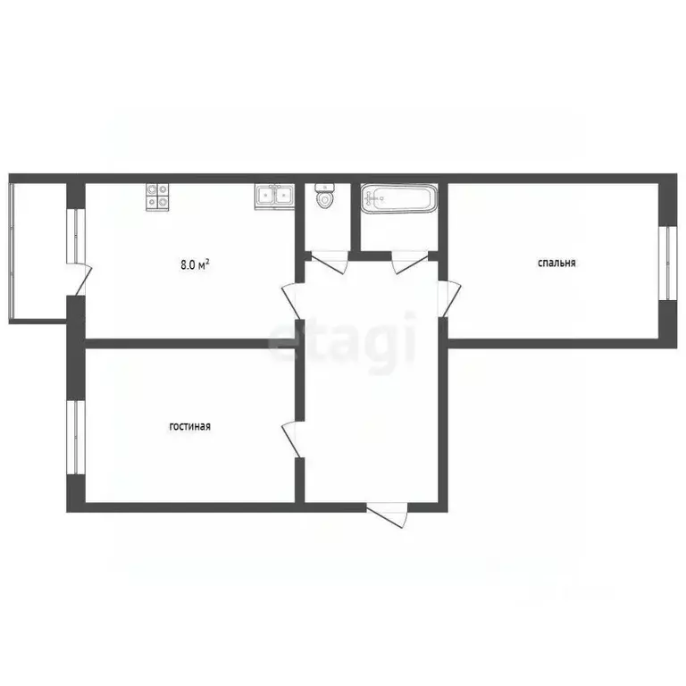 2-к кв. Кемеровская область, Березовский ул. Черняховского, 22 (49.8 ... - Фото 2