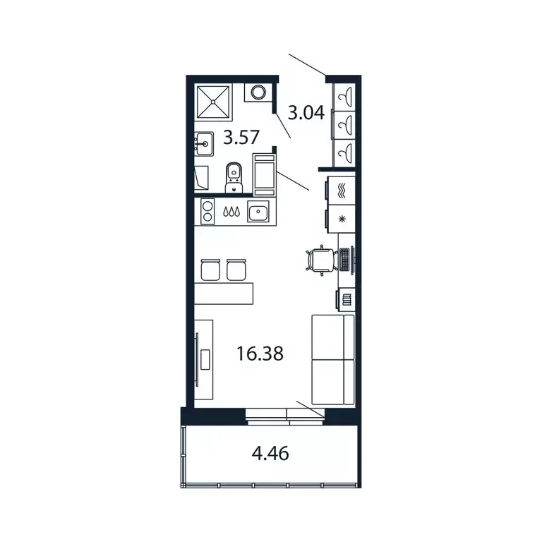 Квартира-студия: Мурино, Ручьёвский проспект, 20 (22.4 м) - Фото 1