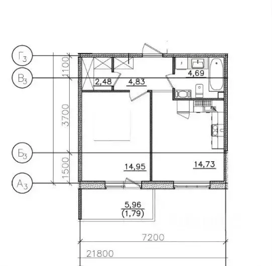 2-к кв. Ленинградская область, Гатчина ул. Чехова, 39к2 (47.0 м) - Фото 1