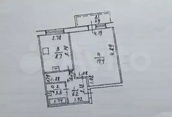 1-к. квартира, 39 м, 5/9 эт. - Фото 0