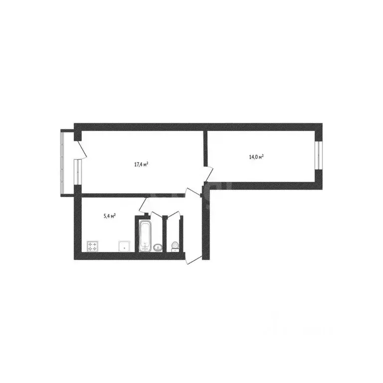 2-к кв. Башкортостан, Нефтекамск Социалистическая ул., 54 (44.4 м) - Фото 2