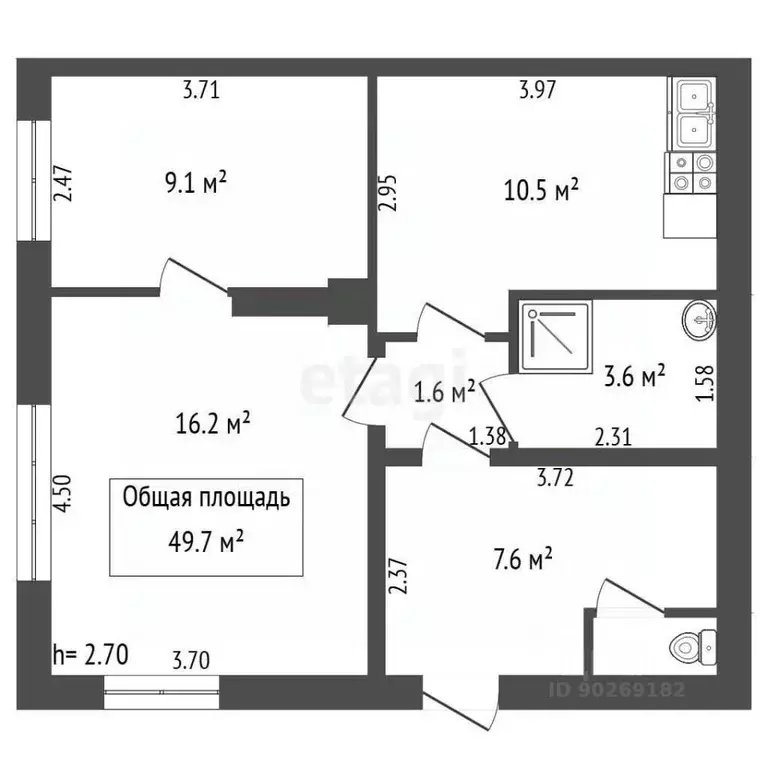 Дом в Кемеровская область, Прокопьевск Ангарская ул., 32 (50 м) - Фото 2