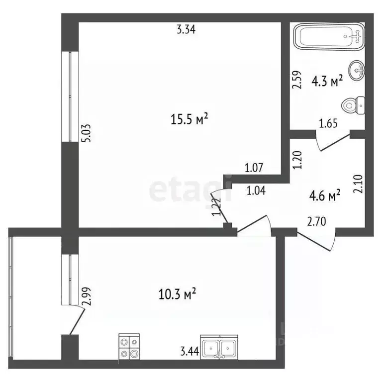 1-к кв. Костромская область, Костромской район, пос. Никольское ул. ... - Фото 1