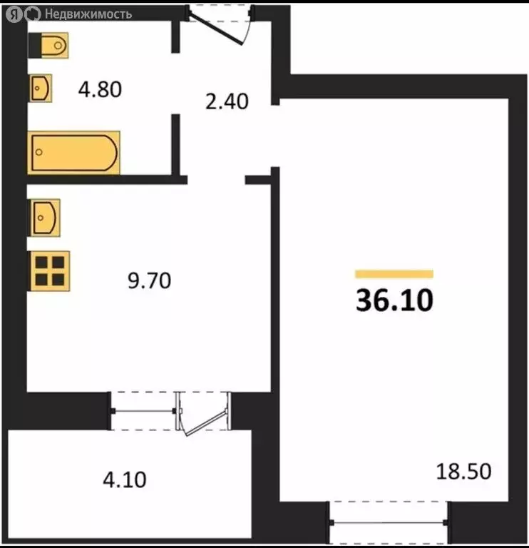 1-комнатная квартира: Самара, улица Александра Солженицына, 6 (36.1 м) - Фото 1