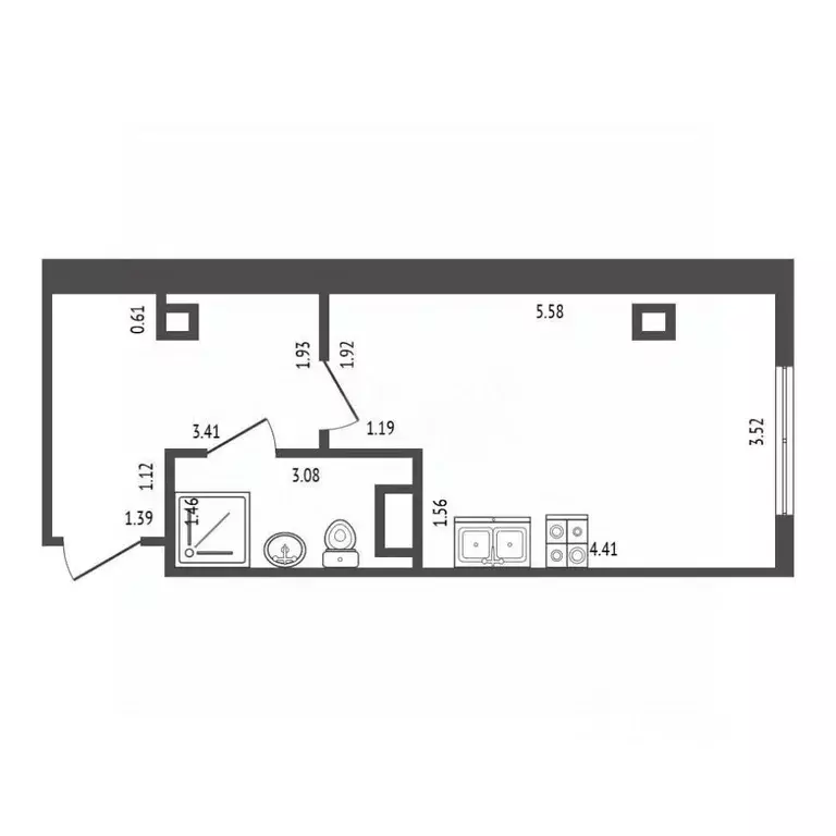 Студия Ленинградская область, Мурино Всеволожский район, ул. Шоссе в ... - Фото 2