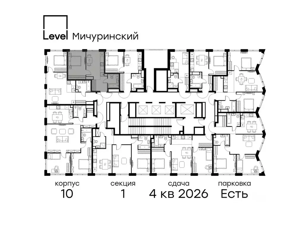1-к кв. Москва Левел Мичуринский жилой комплекс, к10 (34.0 м) - Фото 1