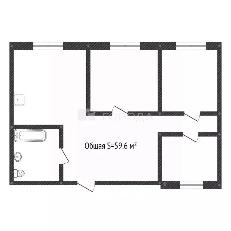 3-к кв. Алтайский край, Барнаул ул. Попова, 76 (59.6 м) - Фото 1