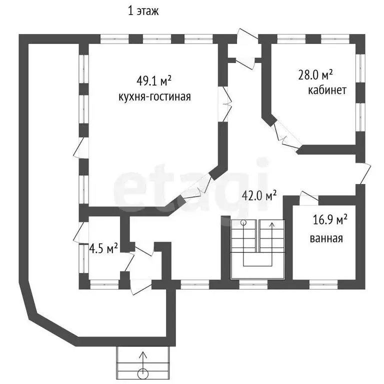 Дом в село Васильевка, улица Придача (267 м) - Фото 1