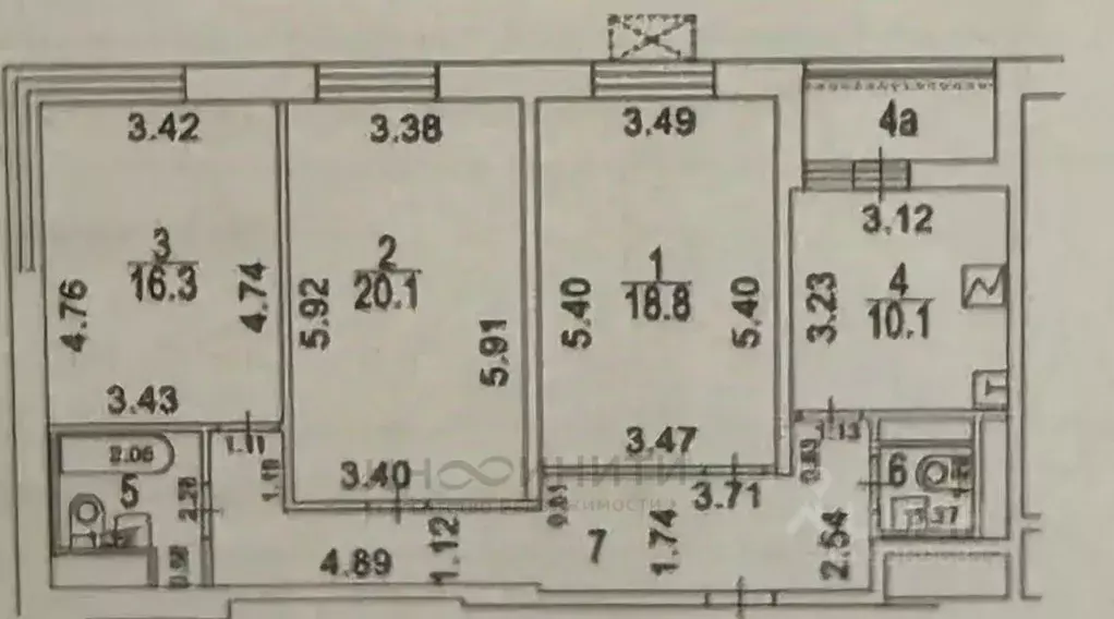 3-к кв. Москва 1-я Мясниковская ул., 16 (87.3 м) - Фото 2