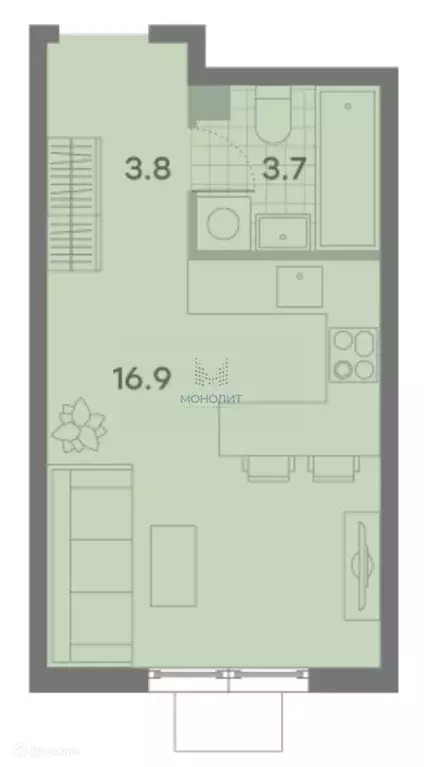 Продаётся квартира-студия, 24.4 м - Фото 0