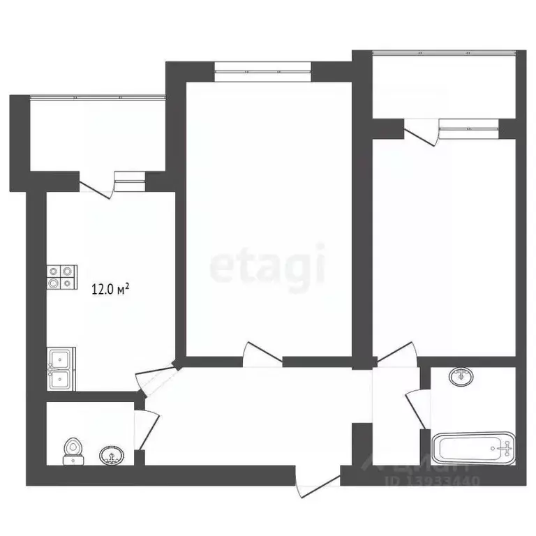 2-к кв. Тюменская область, Тюмень ул. Пермякова, 78к4 (66.3 м) - Фото 1