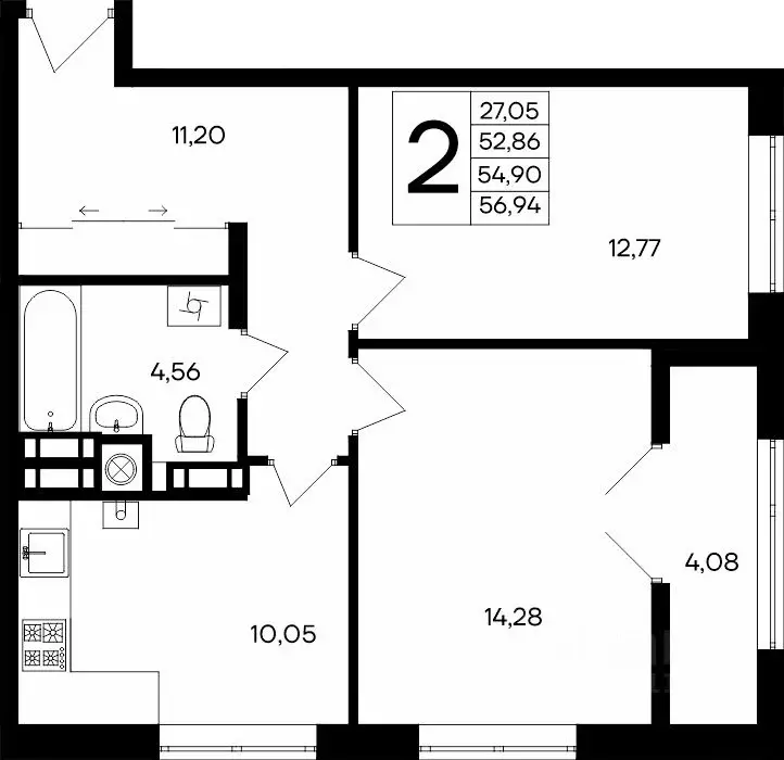 2-к кв. Крым, Евпатория Сезоны жилой комплекс (56.94 м) - Фото 0