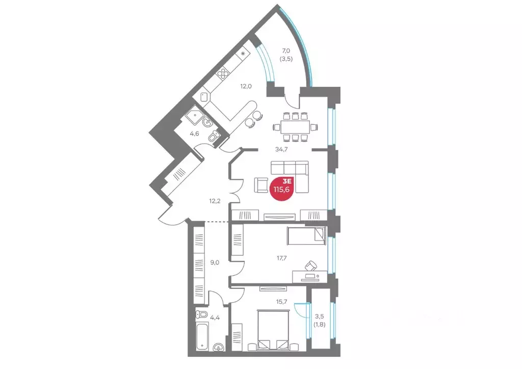 3-к кв. Пермский край, Пермь Советская ул., 16 (112.9 м) - Фото 1