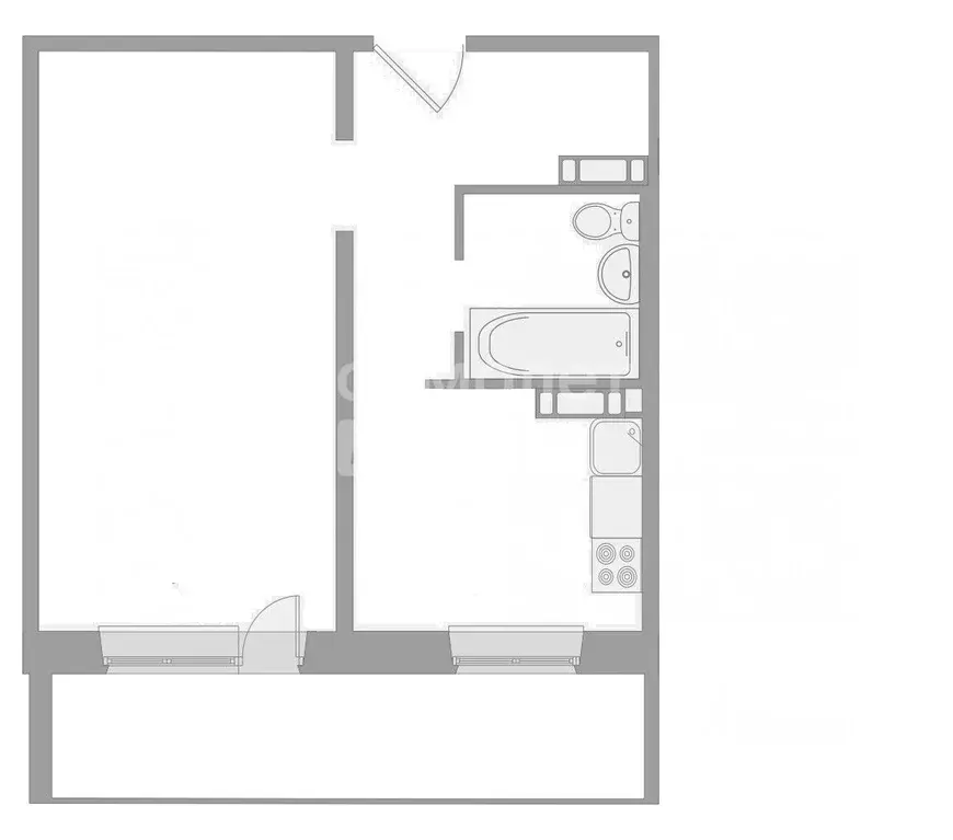 1-к кв. Томская область, Томск ул. Архитектора Василия Болдырева, 5 ... - Фото 2