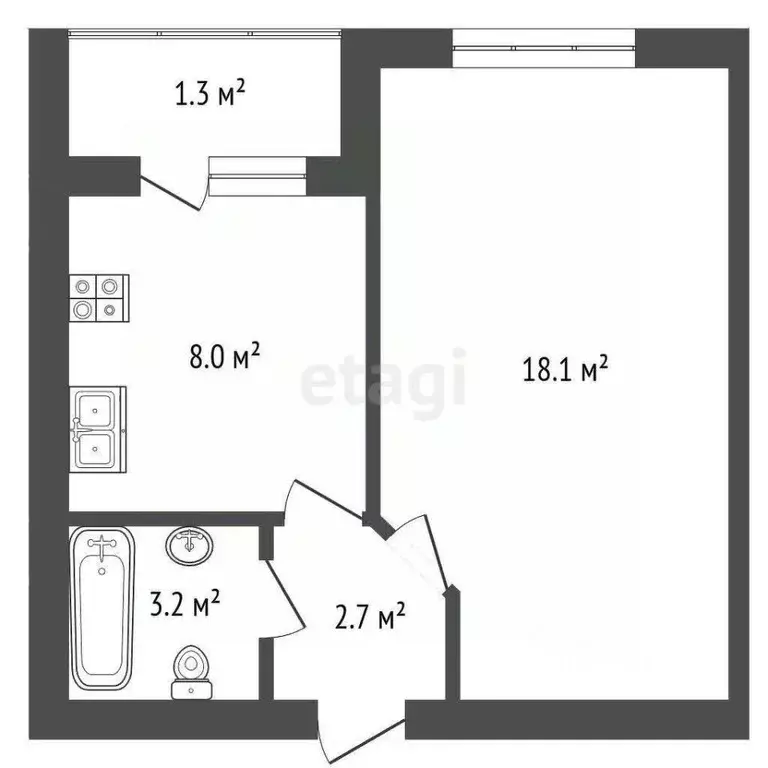 1-к кв. Ярославская область, Ярославский муниципальный округ, пос. ... - Фото 2