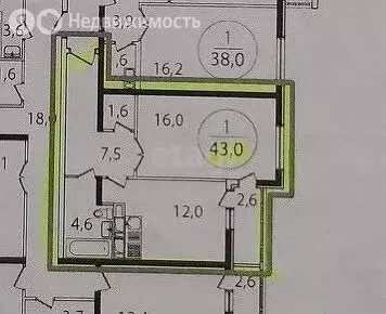 1-комнатная квартира: Новороссийск, улица Мурата Ахеджака, 12 (43 м) - Фото 0