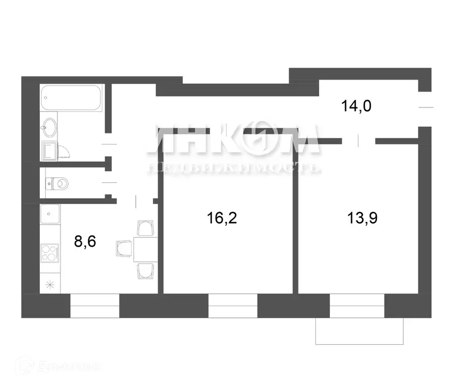 Продаётся 2-к квартира, 58.3 м - Фото 1