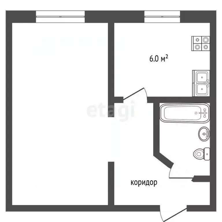 1-к кв. Томская область, Томск Алтайская ул., 93 (29.0 м) - Фото 2