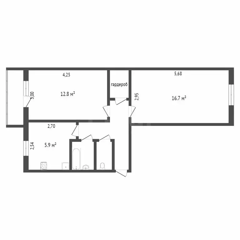 2-комнатная квартира: Омск, Революционная улица, 18 (41.5 м) - Фото 0