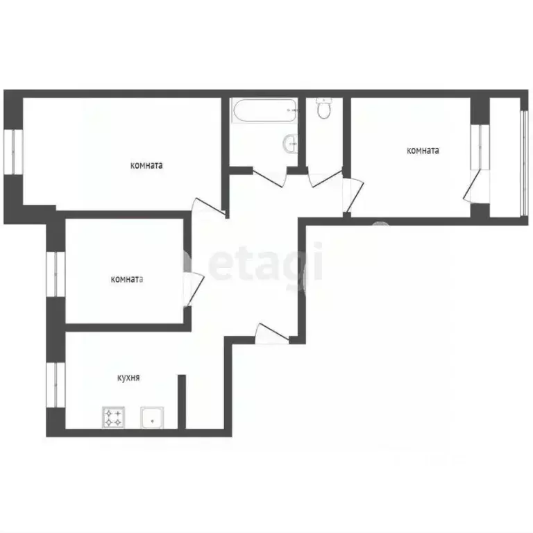 3-к кв. Курганская область, Курган Заозерный жилрайон, 6-й мкр, 1 ... - Фото 1