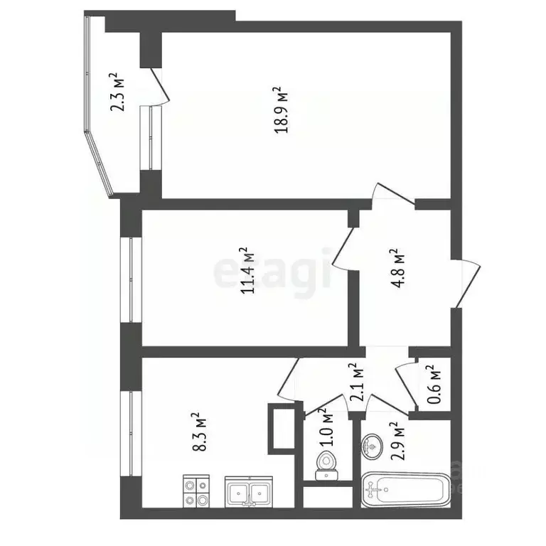 2-к кв. Москва Братиславская ул., 3 (50.2 м) - Фото 2
