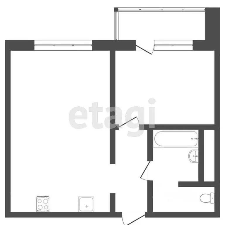 1-к кв. Тюменская область, Тюмень ул. Федюнинского, 56 (36.9 м) - Фото 2