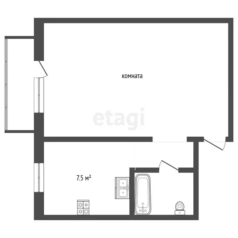 1-комнатная квартира: 5-й микрорайон, 19 (27.3 м) - Фото 1