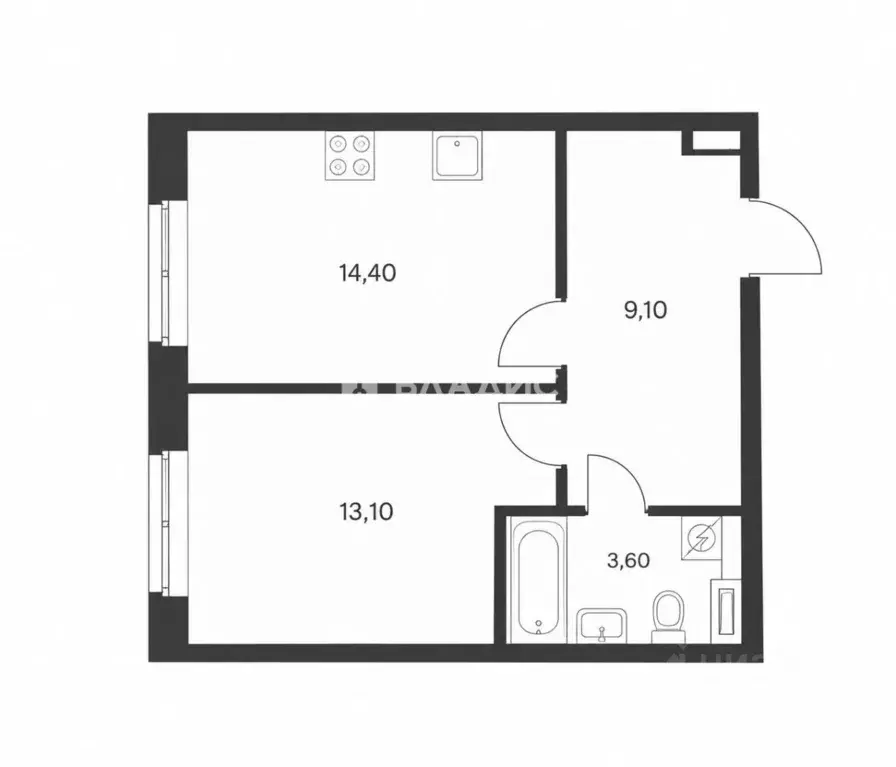 1-к кв. Москва просп. Новосередневский, 17к1 (40.2 м) - Фото 2