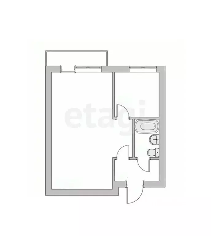 1-к кв. Белгородская область, Белгород ул. Победы, 12 (28.8 м) - Фото 2