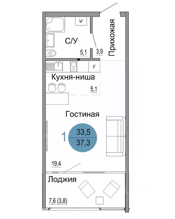 1-к кв. Крым, Керчь Белый город жилой комплекс (37.3 м) - Фото 0