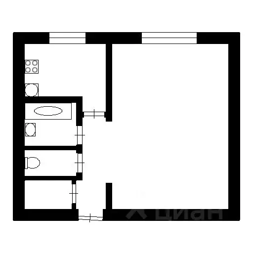 1-к кв. Кемеровская область, Новокузнецк ул. Новоселов, 35 (28.0 м) - Фото 1