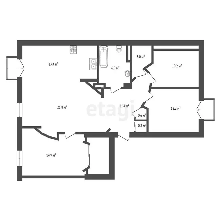 Квартира, 3 комнаты, 95.2 м - Фото 0