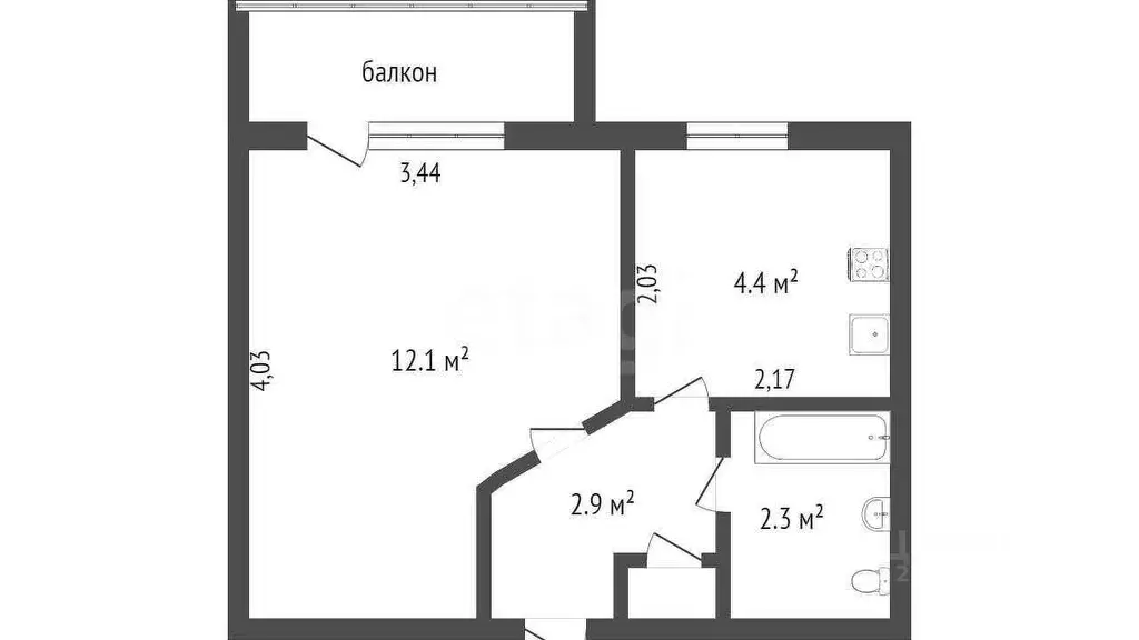 1-к кв. Севастополь ул. Флагманская, 8 (22.5 м) - Фото 1