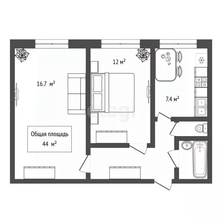 2-к кв. Новосибирская область, Новосибирск ул. 9-й Гвардейской ... - Фото 2