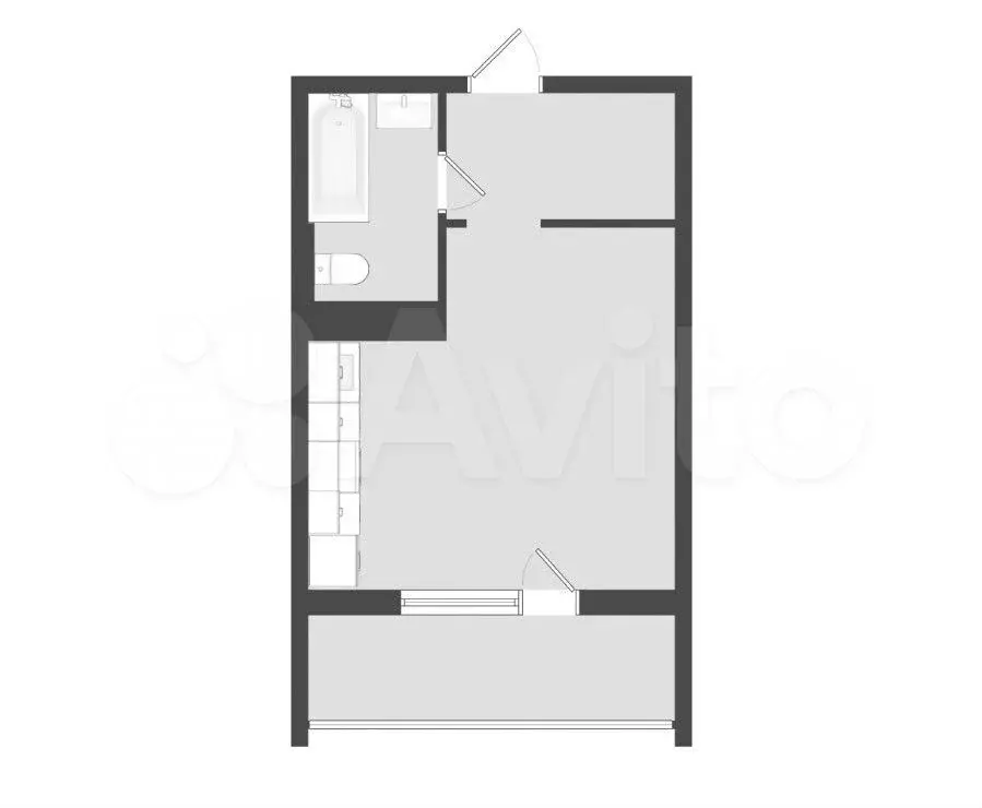 Квартира-студия, 25,9 м, 1/10 эт. - Фото 0