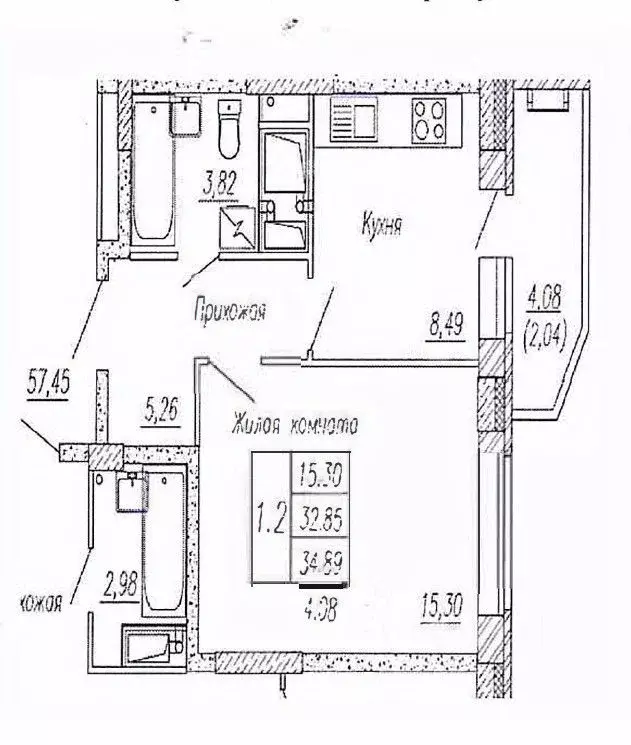 1-к кв. Чувашия, Чебоксары ул. Ленинского Комсомола, поз3 (37.0 м) - Фото 1