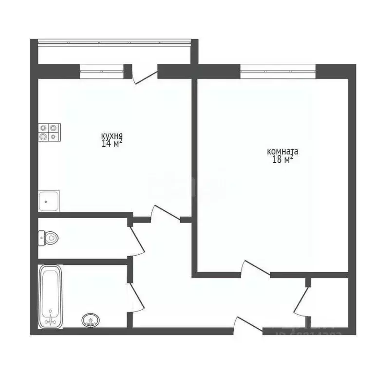 1-к кв. Ленинградская область, Кириши ул. Нефтехимиков, 24А (40.8 м) - Фото 1