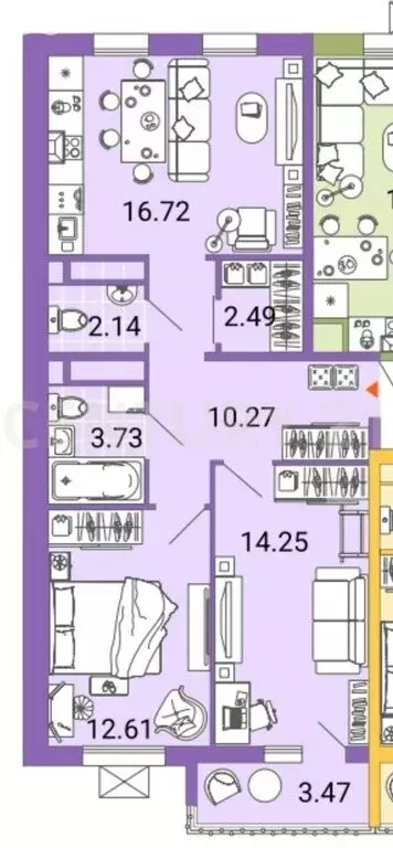 2-комнатная квартира: Ульяновск, улица Генерала Кашубы, 4 (61.6 м) - Фото 2