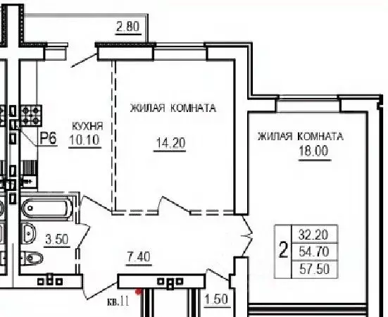 2-к кв. Саратовская область, Саратов ул. 1-я Благодатная, 1 (57.5 м) - Фото 0
