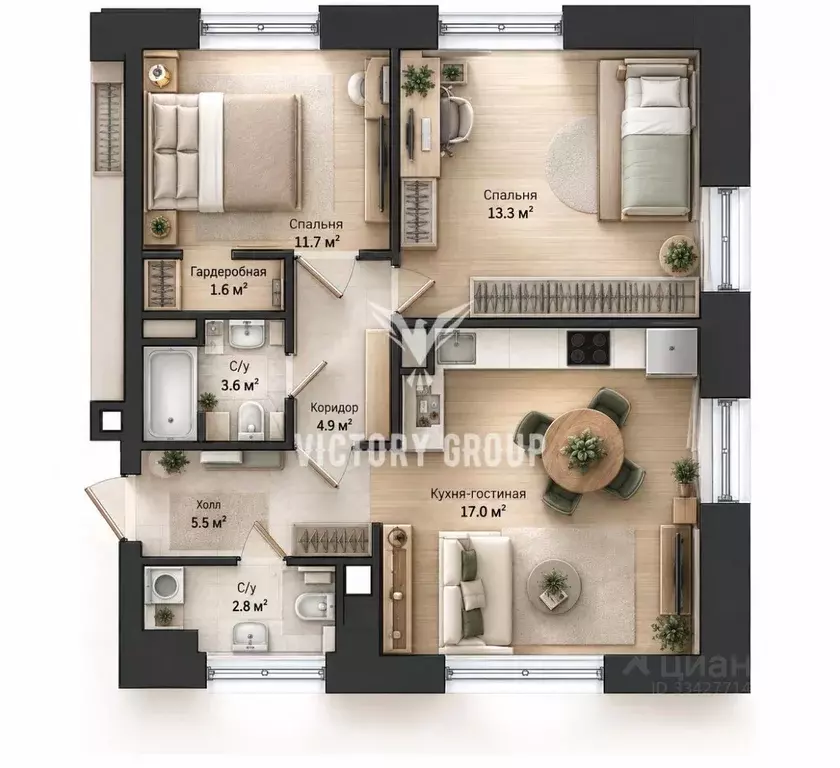 3-к кв. Москва Летниковская ул., 6к1 (60.0 м) - Фото 1