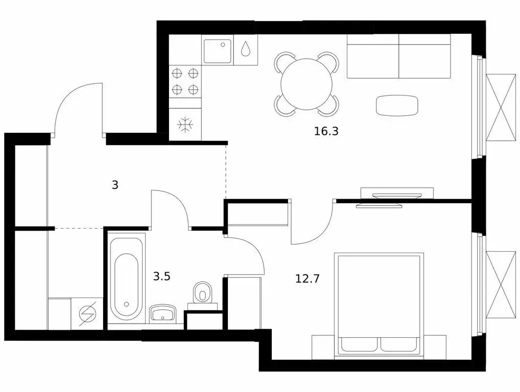 1-комнатная квартира: Нижний Новгород, деревня Утечино, жилой комплекс ... - Фото 1